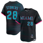 Miami Marlins #28 Kyle Stowers Player Black BFRAILEY City Connect Home Limited Stitched Jerseys