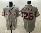 San Francisco Giants #25 Barry Bonds Gray BFRAILEY Cool Base Jersey