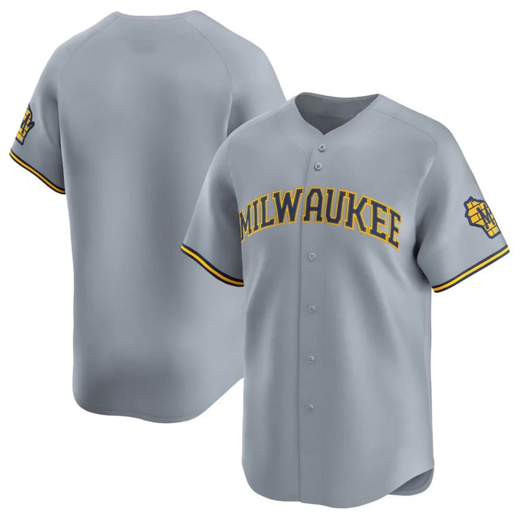 Milwaukee Brewers Blank Player Gray BFRAILEY Home Limited Stitched Jerseys