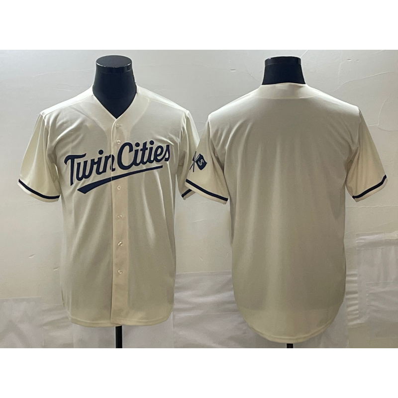 Minnesota Twins Blank Cream BFRAILEY Cool Base Stitched Jersey