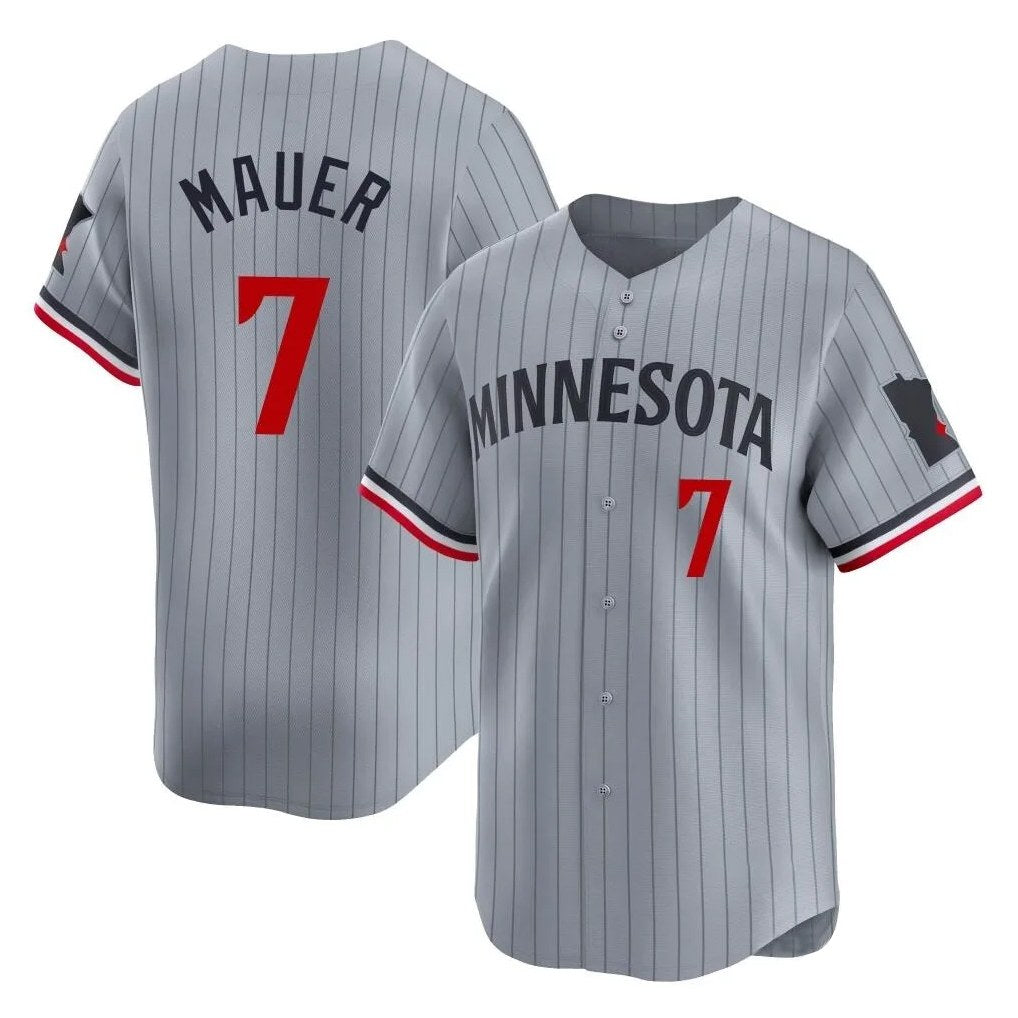 Minnesota Twins #7 Joe Mauer Player Gray BFRAILEYHome Limited Stitched Jerseys