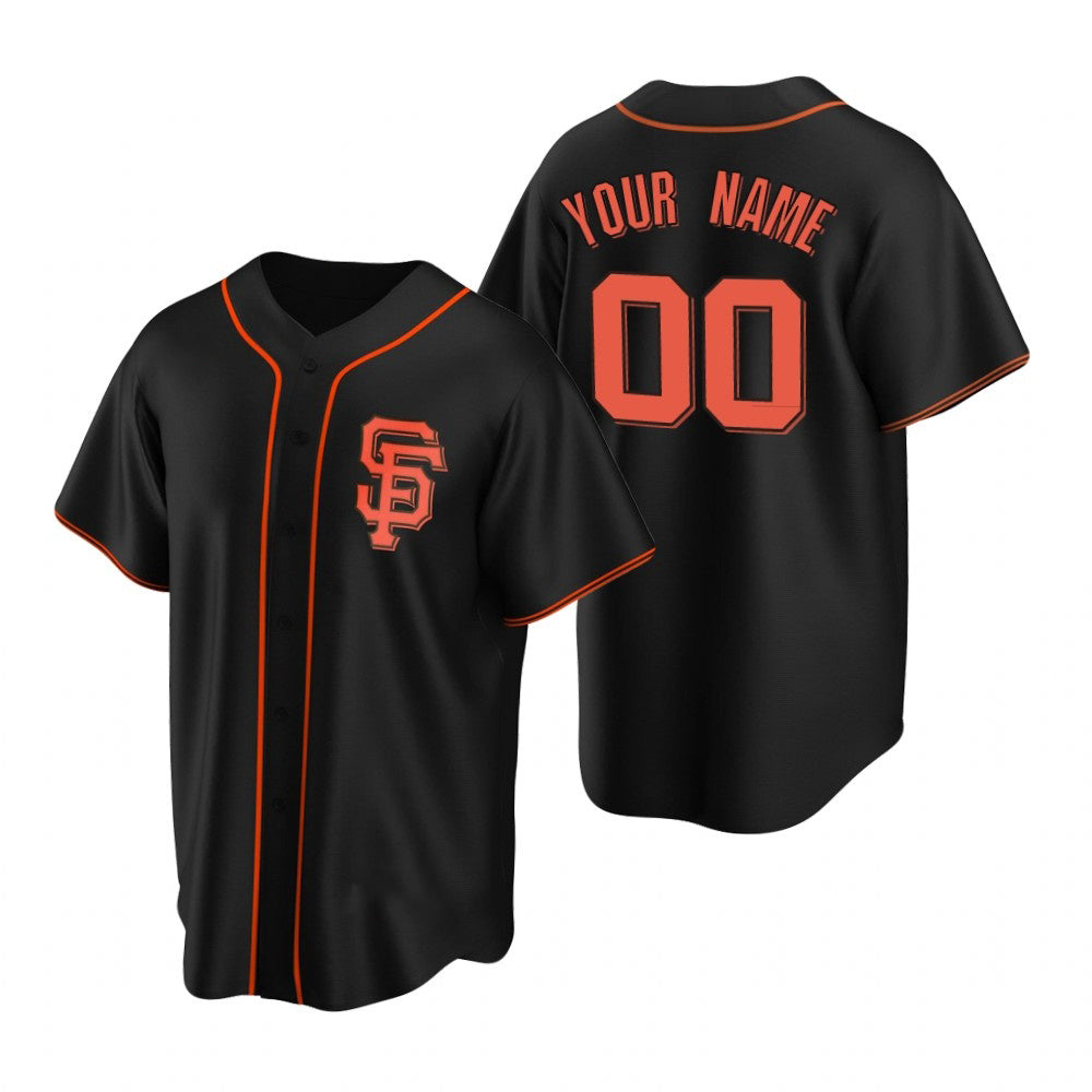 Custom San Francisco Giants Black BFRAILEY Stitched Cool Base Jersey
