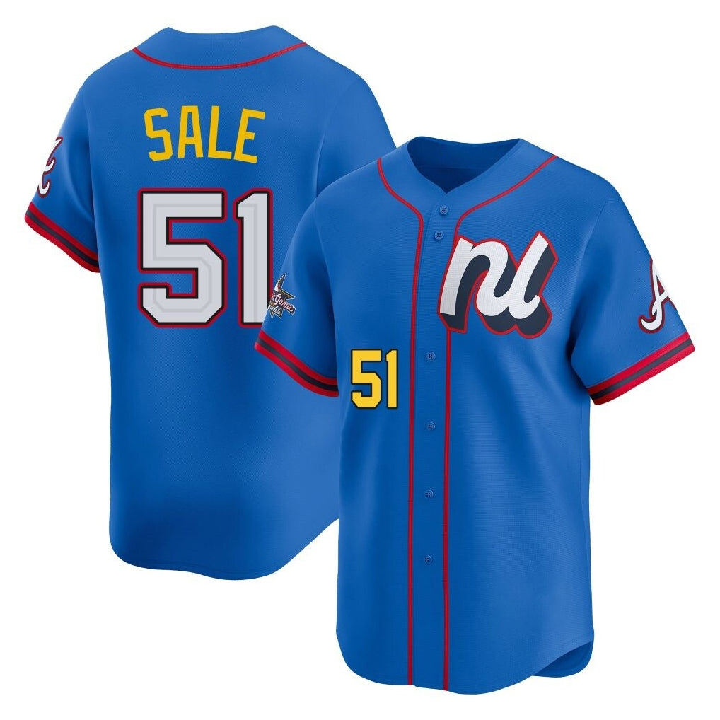 Atlanta Braves #51 Chris Sale Player Royal BFRAILEY National League All-Star Edition Game Stitched Jerseys