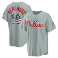 Philadelphia Phillies #10 J.T. Realmuto USA 250 Fourth of July Road Stadium Jersey - Gray BFRAILEY