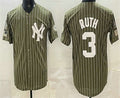 New York Yankees #3 Babe Ruth Olive BFRAILEY Pinstripe 2026 Armed Forces Day Salute To Service Jersey