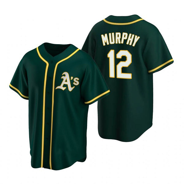 Oakland Athletics #12 Sean Murphy Green BFRAILEY Cool Base Stitched Jersey