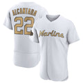 Miami Marlins #22 Sandy Alcantara Player Gold BFRAILEY Home Limited Elite Stitched Jerseys