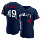 Minnesota Twins #49 Pablo Lopez Player Navy BFRAILEYReplica Home Limited Elite Stitched Jerseys