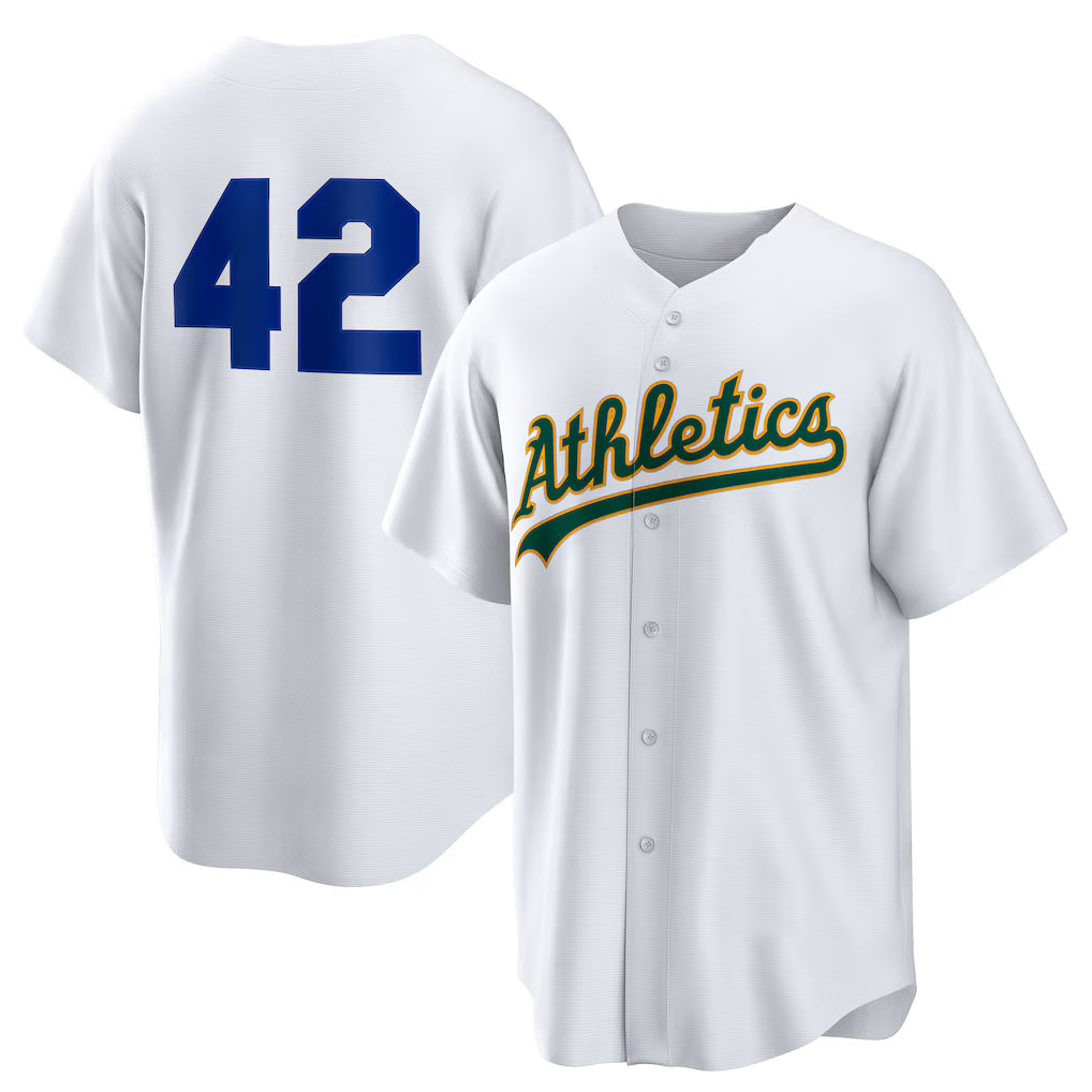 Oakland Athletics #42 Jackie Robinson White BFRAILEY Home 2025 Day Replica Jersey