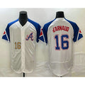 Atlanta Braves #16 Travis dArnaud Number White BFRAILEY 2023 City Connect Flex Base Stitched Jersey