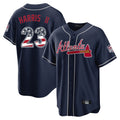 Atlanta Braves #23 Michael Harris II Player Navy BFRAILEY USA 250 Fourth Of July Limited Home Game Stitched Jerseys