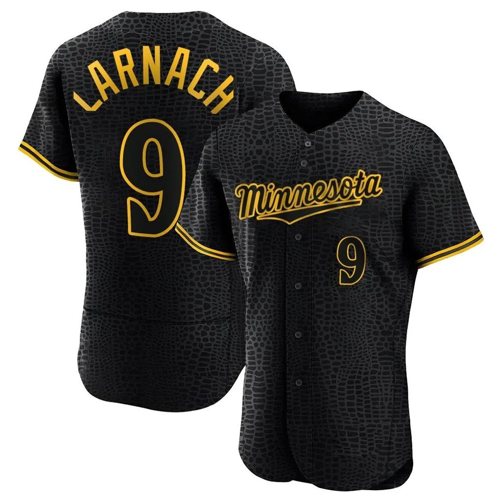 Minnesota Twins #9 Trevor Larnach Player Black BFRAILEYSnake Skin City Home Limited Elite Stitched Jerseys