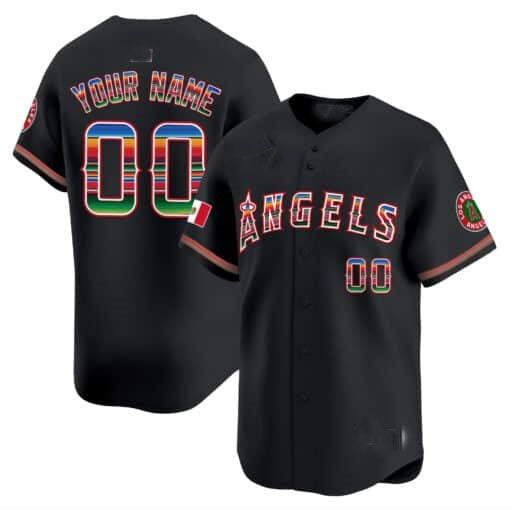 Custom Los Angeles Angels Mexico Vapor Premier Limited Jersey ¨C Black BFRAILEY