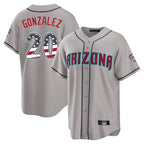 Arizona Diamondbacks #20 Luis Gonzalez Player Gray BFRAILEY USA 250 Fourth of July Home Game Stitched Jerseys