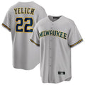 Milwaukee Brewers #22 Christian Yelich Player Gray BFRAILEY Home Game Stitched Jerseys