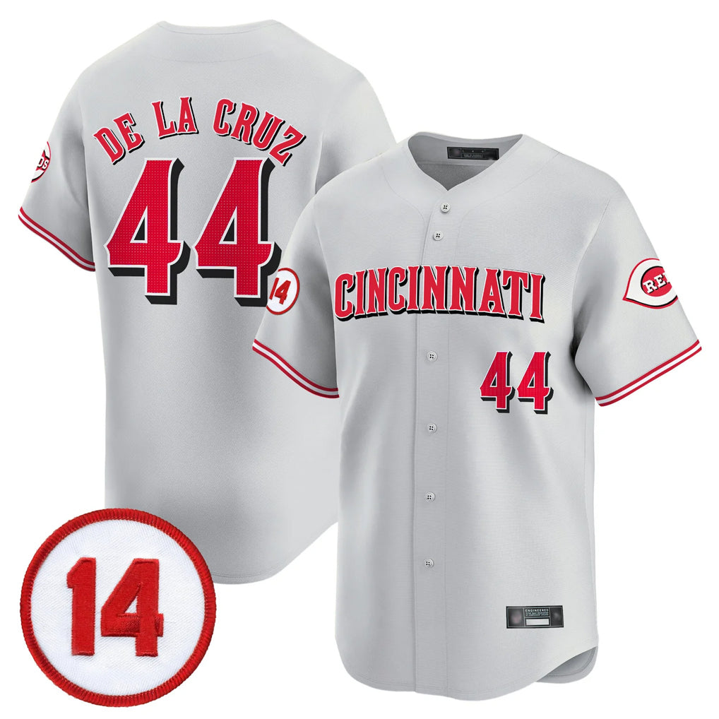 Cincinnati Reds #44 Elly De La Cruz Player Gray BFRAILEY Vapor Premier Limited Home Stitched Jerseys
