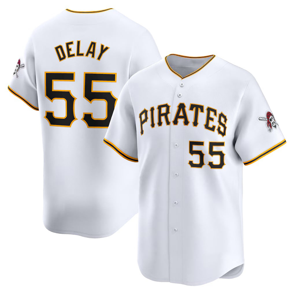 Pittsburgh Pirates #55 Jason Delay White BFRAILEY Home Limited Player Jersey