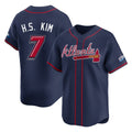 Atlanta Braves #7 Ha-Seong Kim Player Navy BFRAILEY 2025 Speedway Classic Home Game Stitched Jerseys