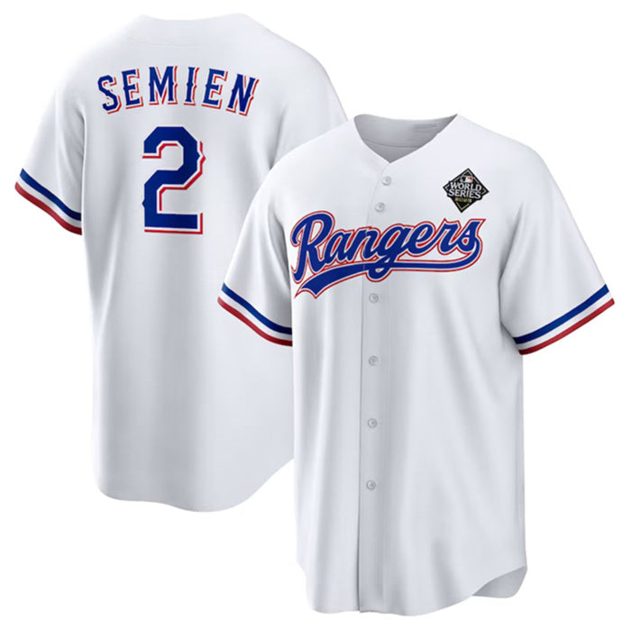 Texas Rangers #2 Marcus Semien 2023 White BFRAILEY World Series Stitched Jersey