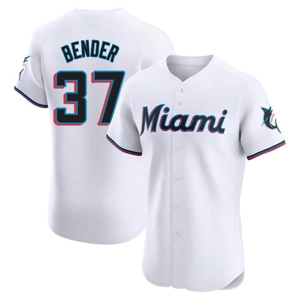Miami Marlins #37 Anthony Bender Player White BFRAILEY Home Limited Elite Stitched Jerseys