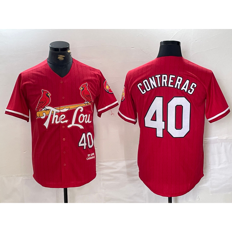 St. Louis Cardinals #40 Willson Contreras Red BFRAILEY 2024 City Connect Limited Stitched Jersey