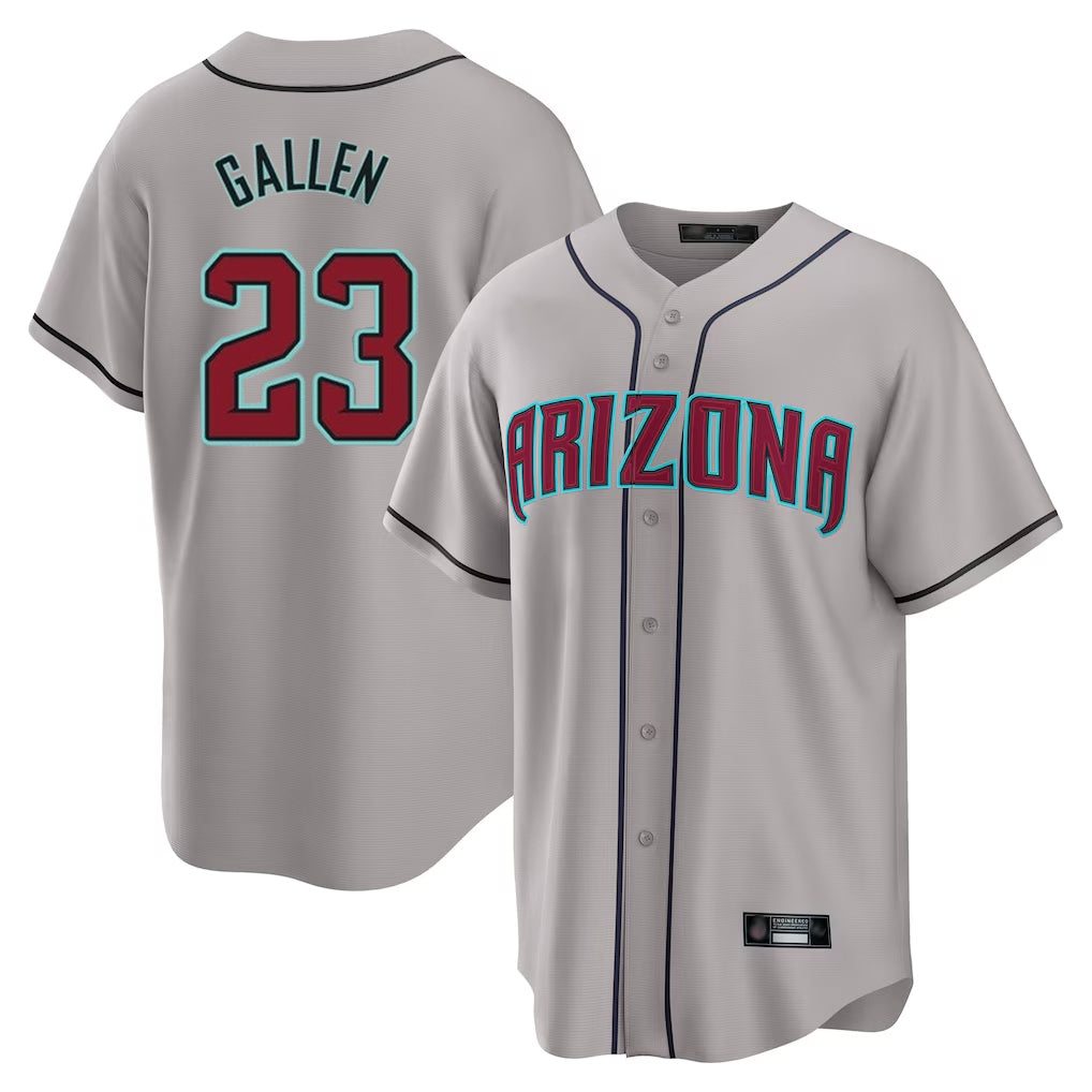 Arizona Diamondbacks #23 Zac Gallen Player Gray BFRAILEY Road Home Game Stitched Jerseys