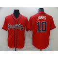 Atlanta Braves #10 Chipper Jones Red BFRAILEY Stitched Cool Base Jersey