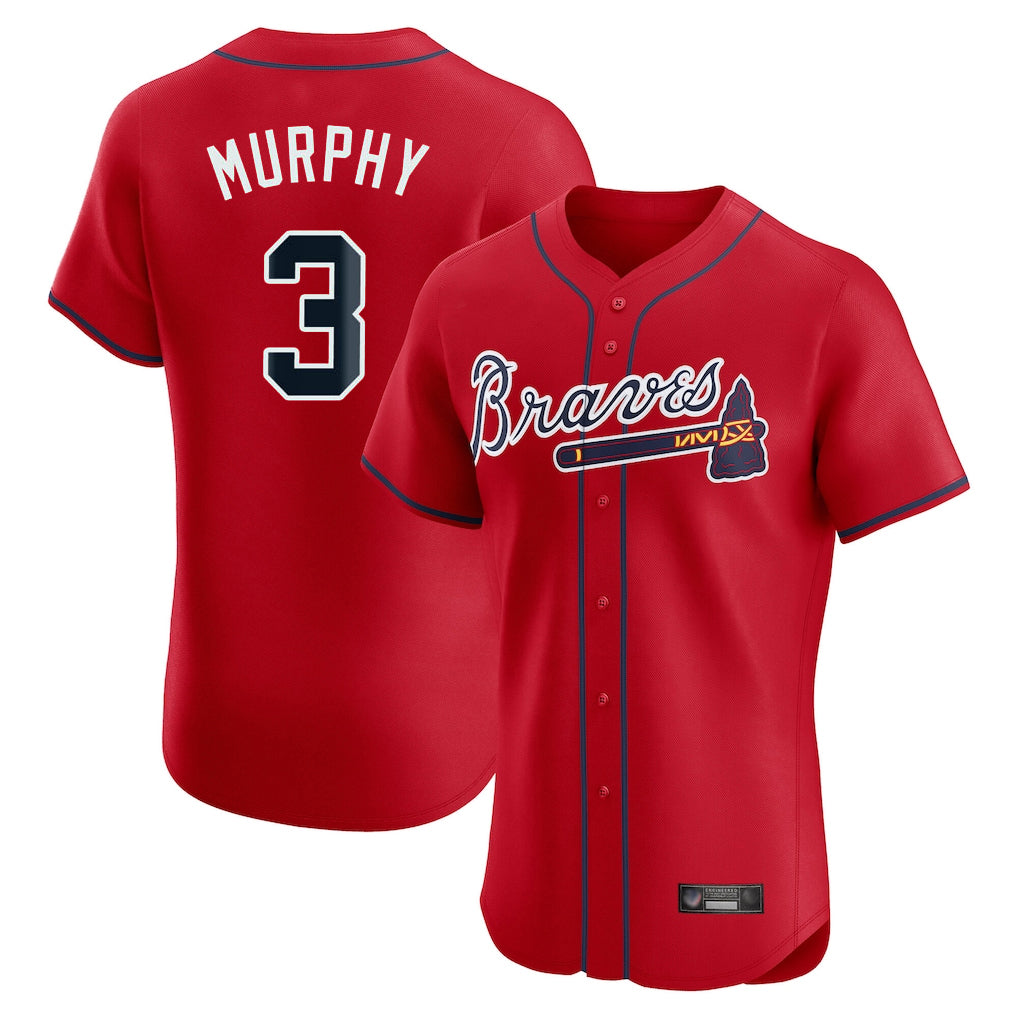 Atlanta Braves #3 Dale Murphy Player Red BFRAILEY Limited Elite Home Game Stitched Jerseys