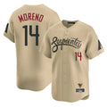 Arizona Diamondbacks #14 Gabriel Moreno Player Tan BFRAILEY City Connect Limited Home Game Stitched Jerseys