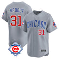 Chicago Cubs #31 Greg Maddux Player Gray BFRAILEY Road 150th Anniversary Limited Home Stitched Jerseys