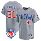 Chicago Cubs #31 Greg Maddux Player Gray BFRAILEY Road 150th Anniversary Limited Home Stitched Jerseys