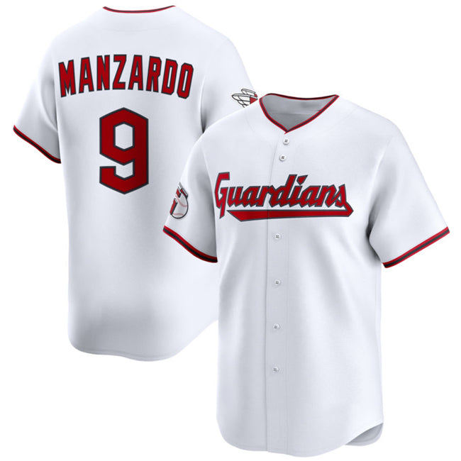 Cleveland Guardians #9 Kyle Manzardo White BFRAILEY Home Limited Stitched Jersey