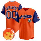 Custom Cleveland Indians x Dragon Ball Royal Orange BFRAILEY Vapor Premier Limited Jersey - All Stitched