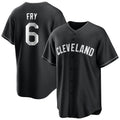 Cleveland Guardians #6 David Fry Player Black BFRAILEY Home Game Stitched Jerseys