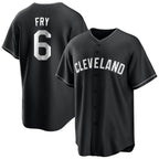 Cleveland Guardians #6 David Fry Player Black BFRAILEY Home Game Stitched Jerseys