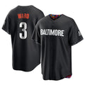 Baltimore Orioles #3 Taylor Ward Player Black BFRAILEY City Connect Home Game Stitched Jerseys