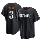 Baltimore Orioles #3 Taylor Ward Player Black BFRAILEY City Connect Home Game Stitched Jerseys
