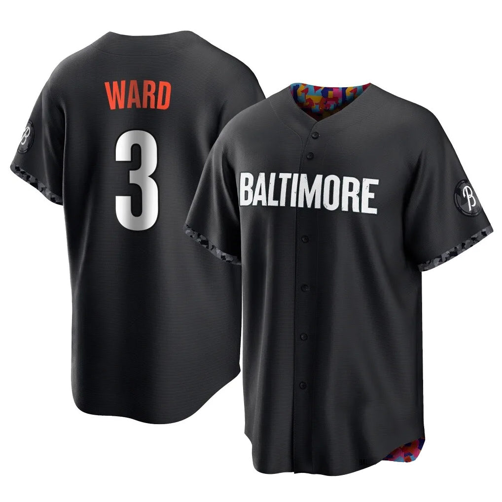 Baltimore Orioles #3 Taylor Ward Player Black BFRAILEY City Connect Home Game Stitched Jerseys