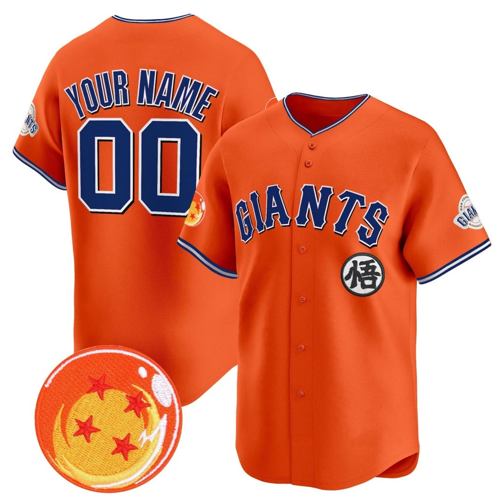 Custom San Francisco Giants x Dragon Ball Orange BFRAILEY Vapor Premier Limited Jersey - All Stitched