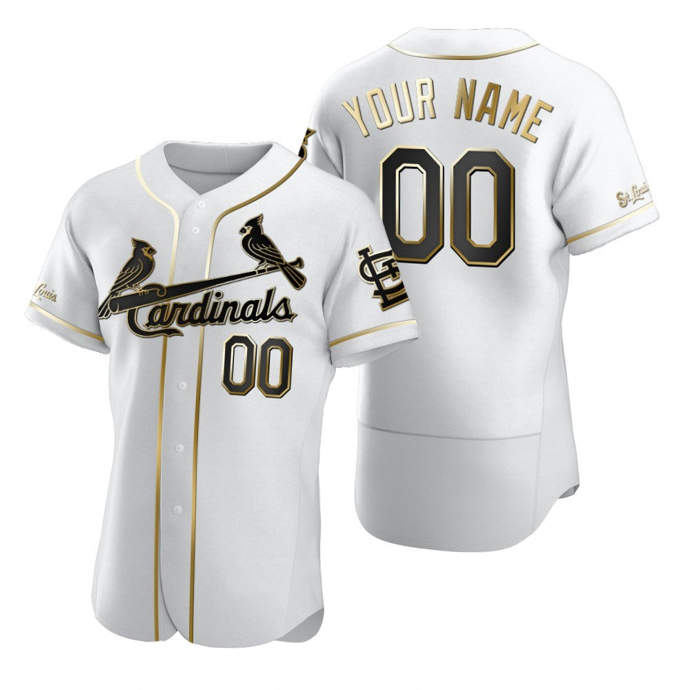 Custom St. Louis Cardinals White BFRAILEY Stitched Flex Base Golden Edition Jersey