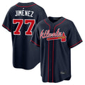 Atlanta Braves #77 Joe Jimenez Player Navy BFRAILEY Home Game Stitched Jerseys