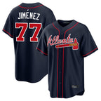 Atlanta Braves #77 Joe Jimenez Player Navy BFRAILEY Home Game Stitched Jerseys