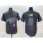 Tampa Bay Rays #8 Brandon Lowe Charcoal BFRAILEY 2024 City Connect Player Number Limited Cool Base Jerseys