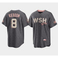 Washington Nationals #8 Carter Kieboom 2022 Grey BFRAILEY City Connect Cherry Blossom Cool Base Stitched Jersey