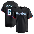 Miami Marlins #6 Otto Lopez Player Black BFRAILEY Home Limited Stitched Jerseys