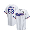 Texas Rangers #53 Adolis Garc¨ªa White BFRAILEY 2023 World Series Stitched Jersey