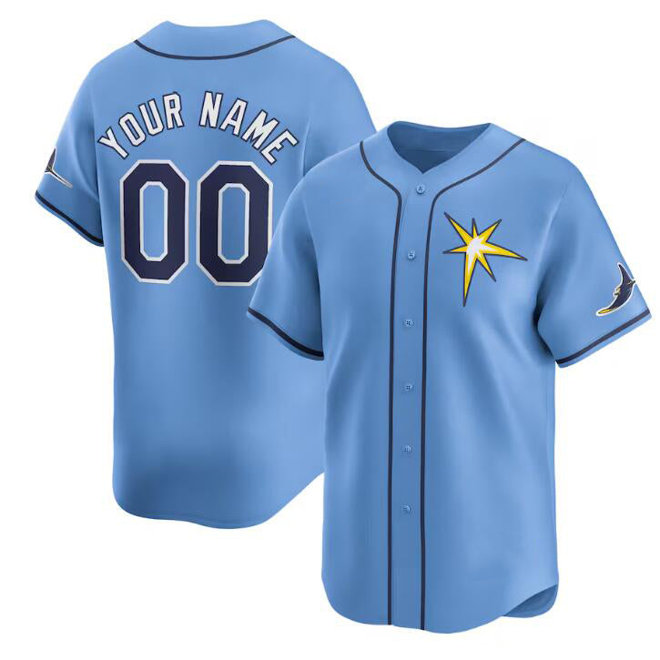 Custom Tampa Bay Rays Active Player Light Blue BFRAILEY Alternate Stitched Jersey