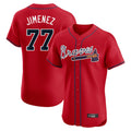 Atlanta Braves #77 Joe Jimenez Player Red BFRAILEY Limited Elite Home Game Stitched Jerseys
