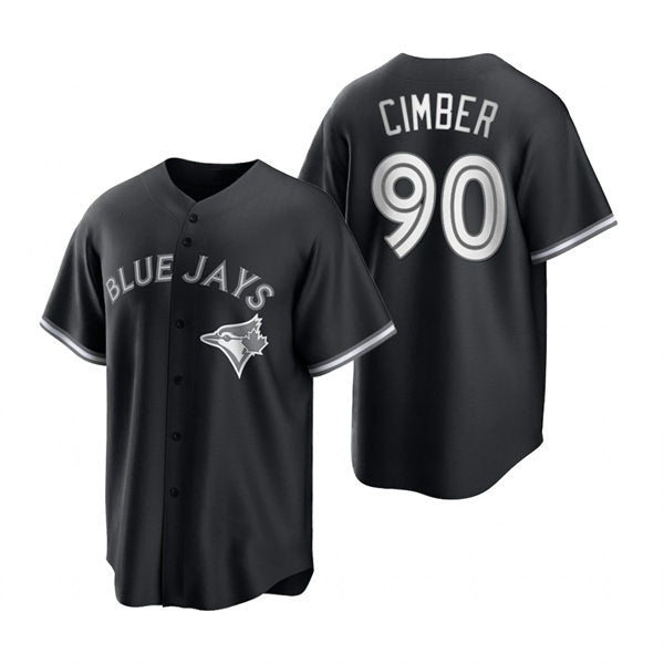 Toronto Blue Jays #90 Adam Cimber Black White BFRAILEY Collection Jersey