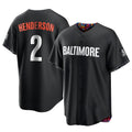Baltimore Orioles #2 Gunnar Henderson Player Black BFRAILEY City Connect Home Game Stitched Jerseys